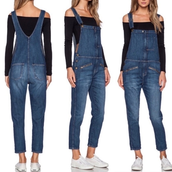 Current Elliot Overalls Womens Small Zip Boyfriend Casual Relaxed Tapered 90s